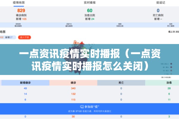 一点资讯疫情实时播报（一点资讯疫情实时播报怎么关闭）