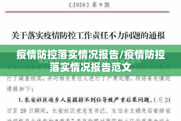 疫情防控落实情况报告/疫情防控落实情况报告范文