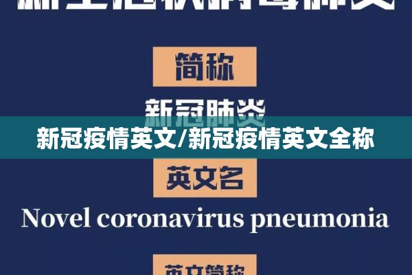 新冠疫情英文/新冠疫情英文全称