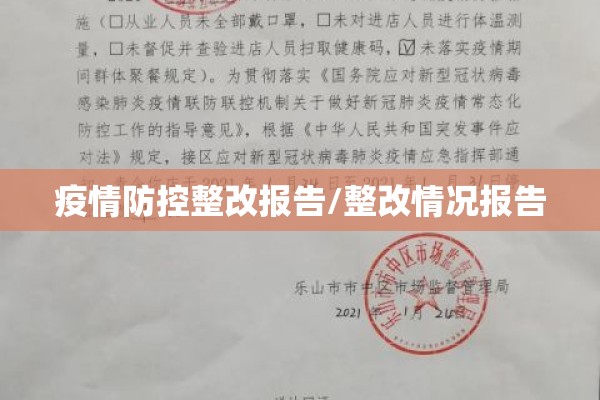 疫情防控整改报告/整改情况报告 疫情防控整改报告/整改情况报告