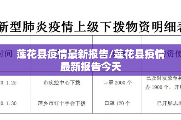 莲花县疫情最新报告/莲花县疫情最新报告今天