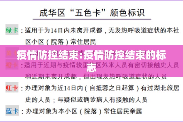 疫情防控结束:疫情防控结束的标志 疫情防控结束:疫情防控结束的标志