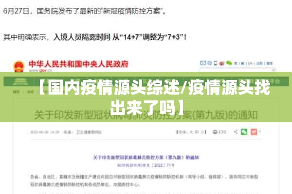 【国内疫情源头综述/疫情源头找出来了吗】 【国内疫情源头综述/疫情源头找出来了吗】