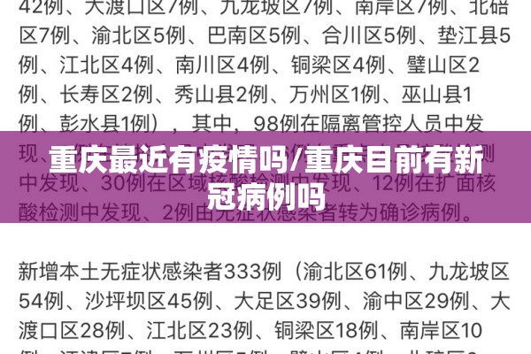 重庆最近有疫情吗/重庆目前有新冠病例吗