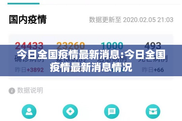 今日全国疫情最新消息:今日全国疫情最新消息情况