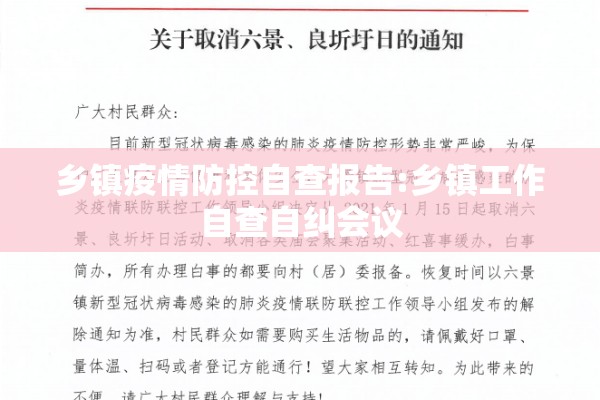 乡镇疫情防控自查报告:乡镇工作自查自纠会议 乡镇疫情防控自查报告:乡镇工作自查自纠会议