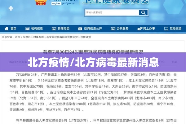 北方疫情/北方病毒最新消息 北方疫情/北方病毒最新消息