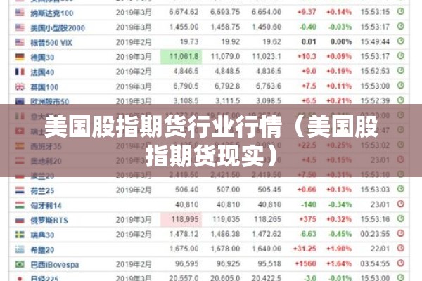 美国股指期货行业行情（美国股指期货现实）