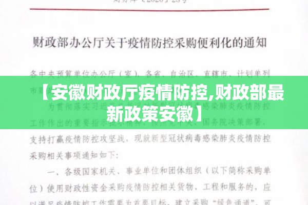【安徽财政厅疫情防控,财政部最新政策安徽】