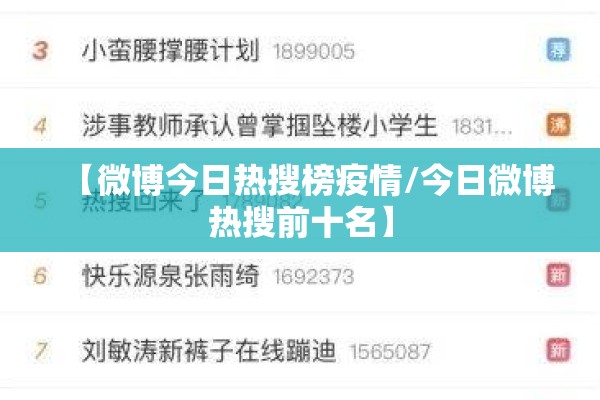 【微博今日热搜榜疫情/今日微博热搜前十名】 【微博今日热搜榜疫情/今日微博热搜前十名】