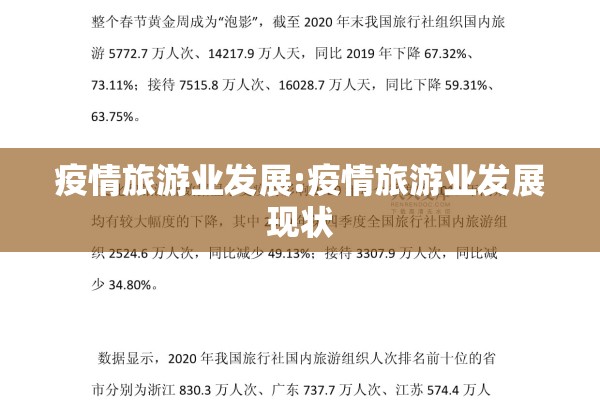 疫情旅游业发展:疫情旅游业发展现状
