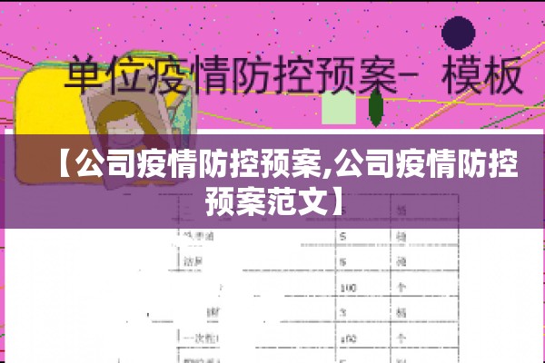 【公司疫情防控预案,公司疫情防控预案范文】 【公司疫情防控预案,公司疫情防控预案范文】
