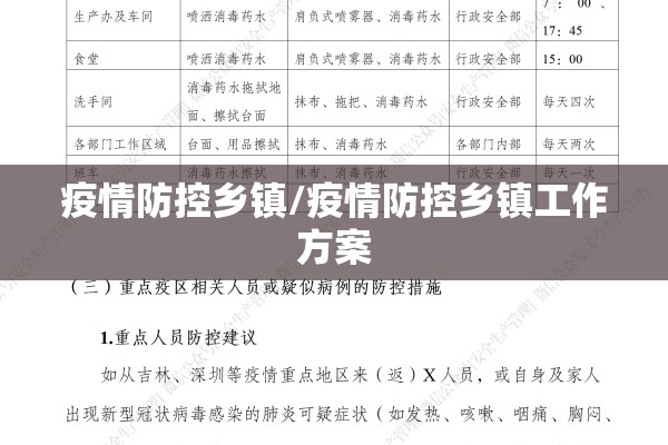疫情防控乡镇/疫情防控乡镇工作方案