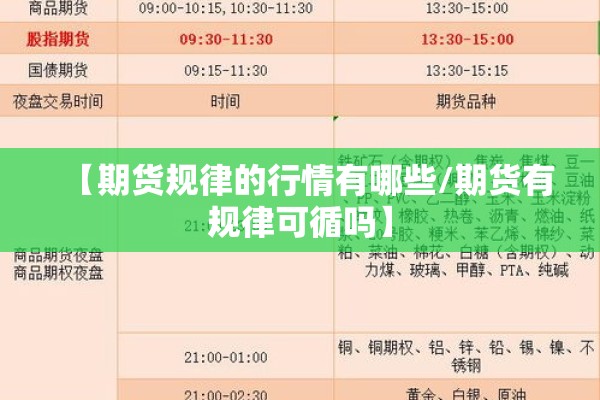 【期货规律的行情有哪些/期货有规律可循吗】 【期货规律的行情有哪些/期货有规律可循吗】