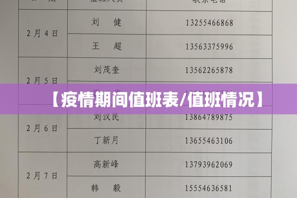 【疫情期间值班表/值班情况】