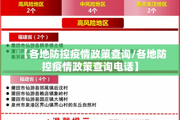 【各地防控疫情政策查询/各地防控疫情政策查询电话】